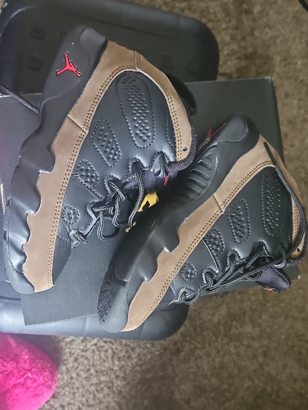 Jordan Kids Black and Brown Sneakers